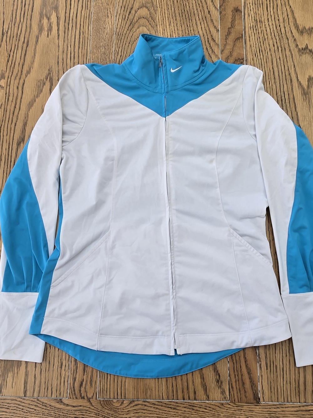 Nike Women’s White & Blue Full-Zip Athletic Jacket
